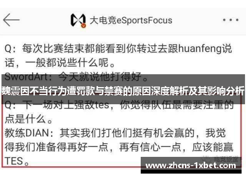 魏震因不当行为遭罚款与禁赛的原因深度解析及其影响分析 魏震因不当行为遭罚款与禁赛的原因深度解析及其影响分析